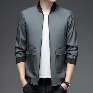2210/P60 2022秋季新款棒球服外套男爸爸商务休闲夹克中年人外套图片