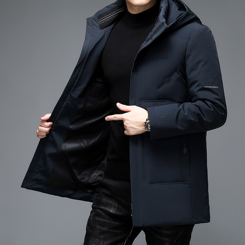 高品货！9902/P280中老年商务休闲中长款羽绒服爸爸羽绒外套,男装羽绒服,星座1216