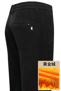 主推爆版9811/P55商务男裤加绒加厚中老年高腰松紧腰灯芯绒爸爸裤图片