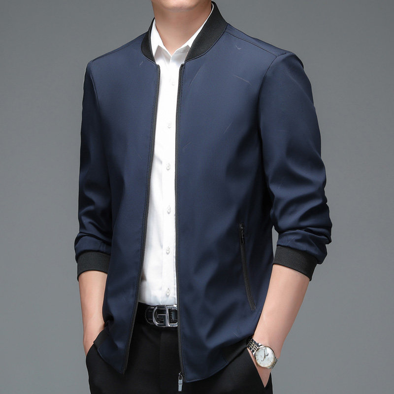 9283/P40商务休闲新款夹克外套中年男士棒球服薄款上衣图片