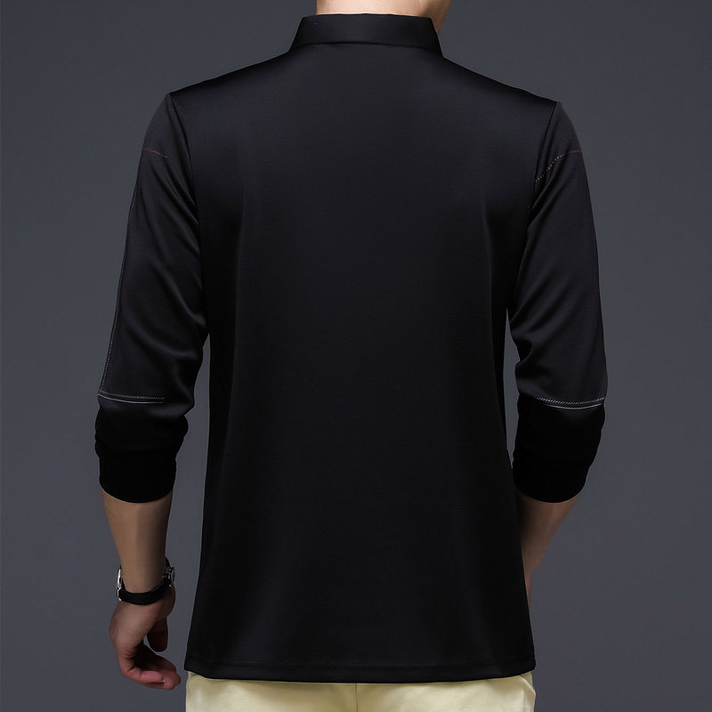 3138/P40商务男装长袖t恤POLO衫春装中年汗衫打底衫父亲衣服,男装T恤,星座1216