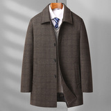 新款主推羽绒内胆大衣813/P145羽绒呢大衣男爸爸中长款外套商务装，男装毛呢大衣，星座1216