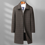 新款主推羽绒内胆长款大衣815/P165羽绒呢大衣男爸爸商务冬装，男装毛呢大衣，星座1216