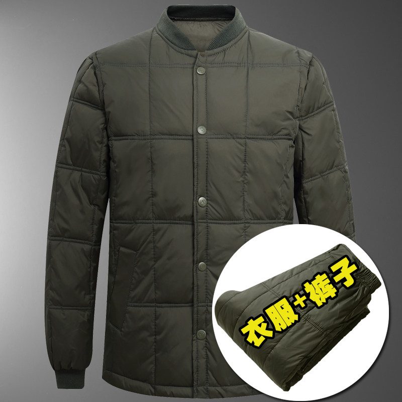 羽绒内胆套装主推款！501/P130老人羽绒内胆上衣裤子中老年套装,居家内衣保暖内衣,星座1216