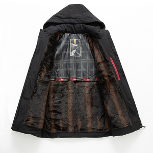 现货主推！232/P70加绒加厚商务棉衣爸爸棉服中年冬装棉袄中长款图片