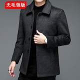 8122/P200羽绒大衣男爸爸中长款呢外套老人羊毛风衣父亲商务装，男装毛呢大衣，星座1216