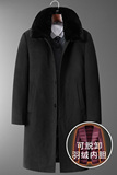 可脱内胆羽绒羊毛呢大衣8015/P240长款休闲商务中老年爸爸呢大衣，男装毛呢大衣，星座1216
