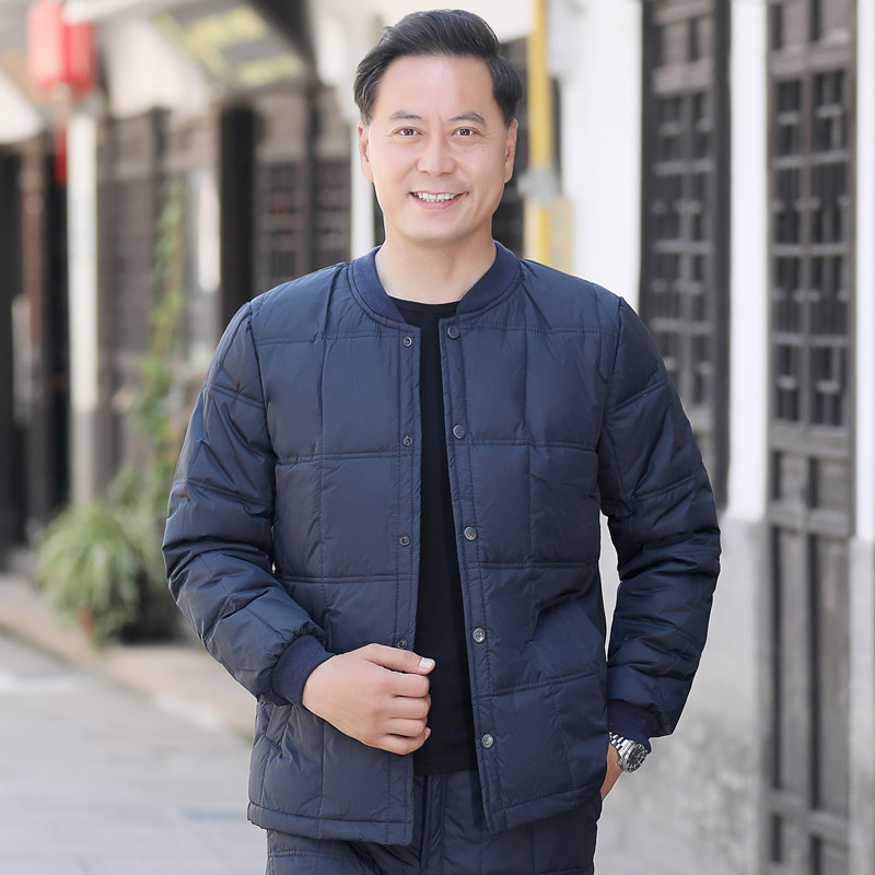 502/P65中老年羽绒内胆老人保暖羽绒内衣爷爷宽松羽绒服爸爸内胆,男装羽绒服,星座1216