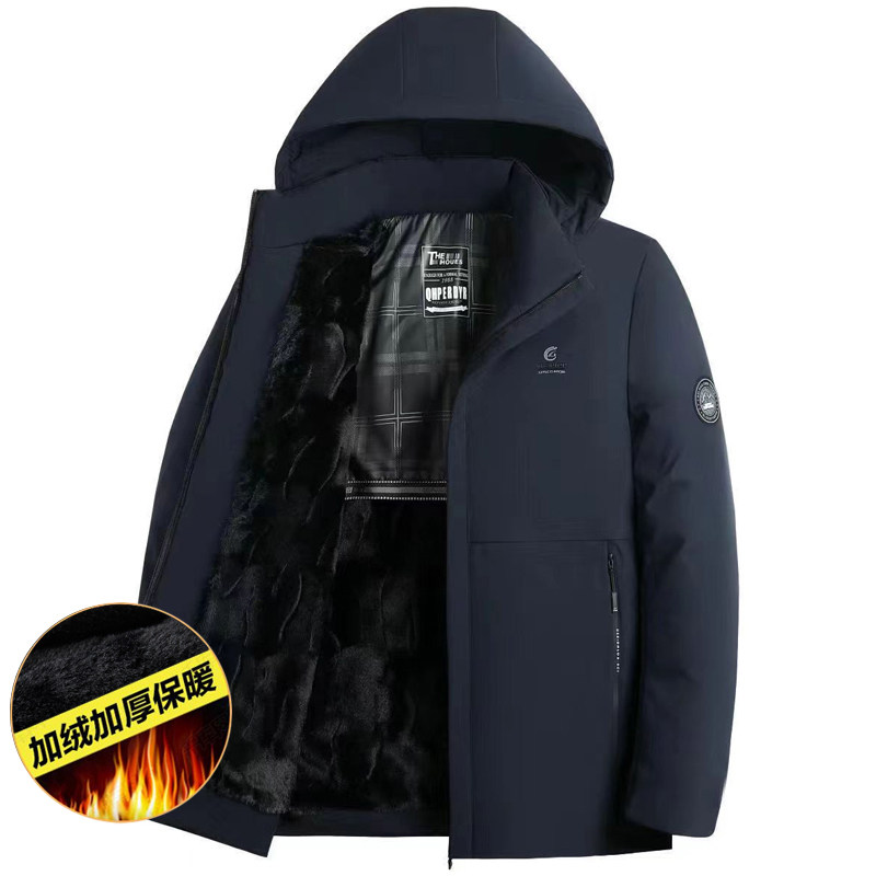 大货主推！683/P72加绒加厚商务棉衣爸爸棉服中老年男装棉服外套图片