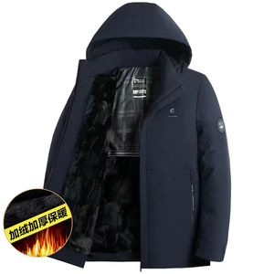 大货主推！683/P72加绒加厚商务棉衣爸爸棉服中老年男装棉服外套图片