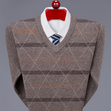 2006/P40商务爸爸毛衣V领毛线衣中老年男装鸡心领保暖上装爸爸，男装针织衫/毛衣，星座1216