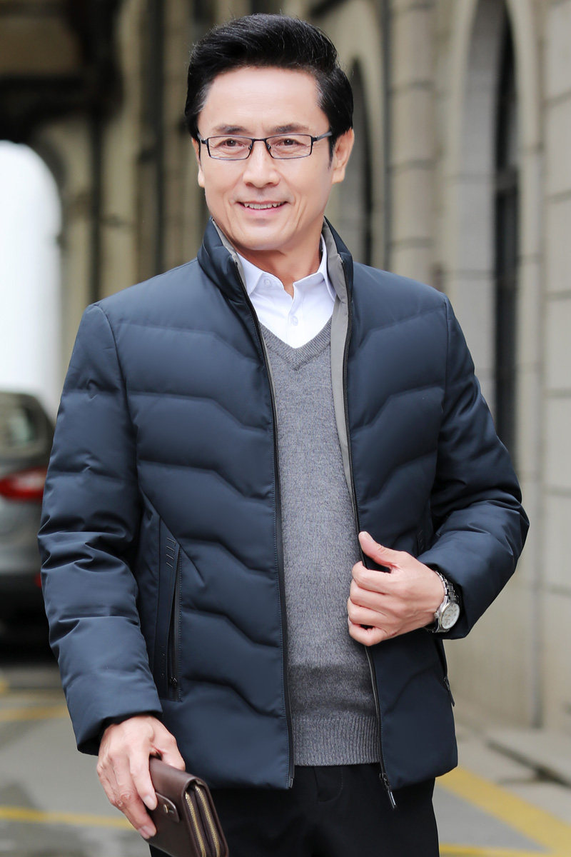 92002/P165中老年父亲羽绒服外套中青年爸爸羽绒衣立领外套,男装羽绒服,星座1216