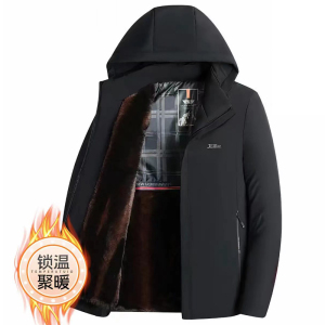 现货主推！551/P68加绒加厚商务棉衣爸爸棉服中老年棉服父亲男装图片