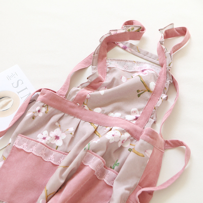 5905韩版小清新碎花公主背带围裙