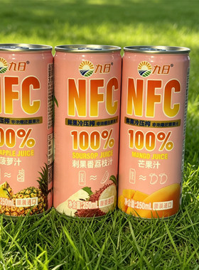 九日nfc果汁菠萝汁芒果汁刺果番荔枝250ml含果肉饮料越南原装进口