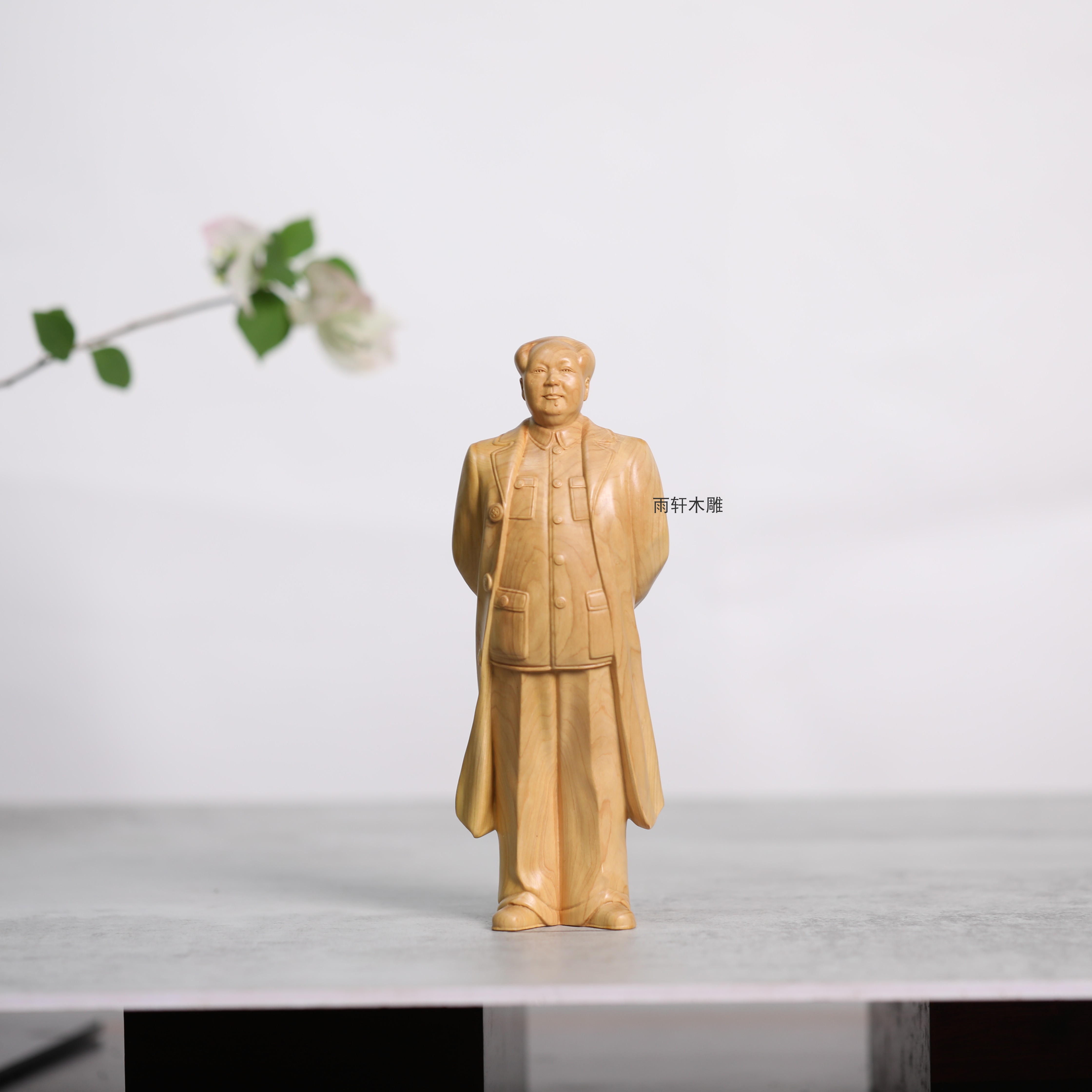 小叶黄杨木雕刻毛主席摆件