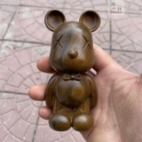 Резной мультяшный декор из зеленого сандала из сандалового дерева из натурального дерева для гостиной, фигурка, ручка, украшение в руку
