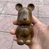 Резной мультяшный декор из зеленого сандала из сандалового дерева из натурального дерева для гостиной, фигурка, ручка, украшение в руку