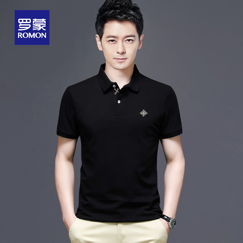 ROMON HIGH-END SHORT-SLEEVED POLO SHIRT MENS SUMMER FASHION CASUAL SHORT-SLEEVED T-SHIRT MENS BUSINESS COTTON SLIM TOP T