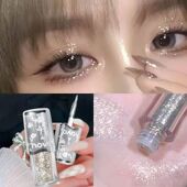 NOVO一滴泪液体眼影女超闪亮晶晶珠光提亮卧蚕单色高光液细闪银色