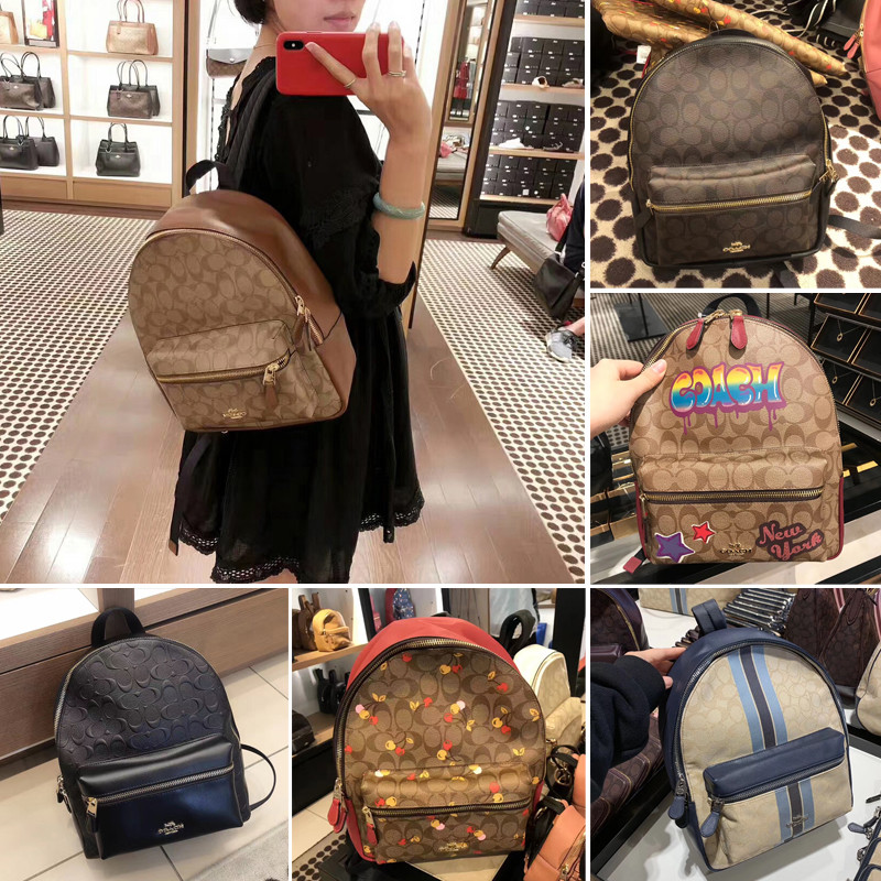 新款正品COACH蔻驰女包双肩热销0件有赠品