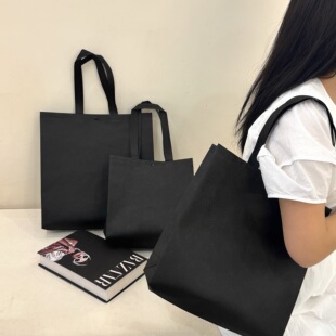 韩系高级感暗扣无纺布袋手提袋女装店包装袋环保袋礼品袋定制logo