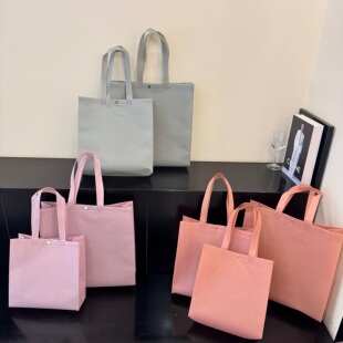 韩系高级感暗扣无纺布袋手提袋女装店包装袋环保袋礼品袋定制logo