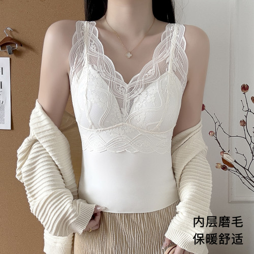 磨毛保暖背心一体式打底上衣