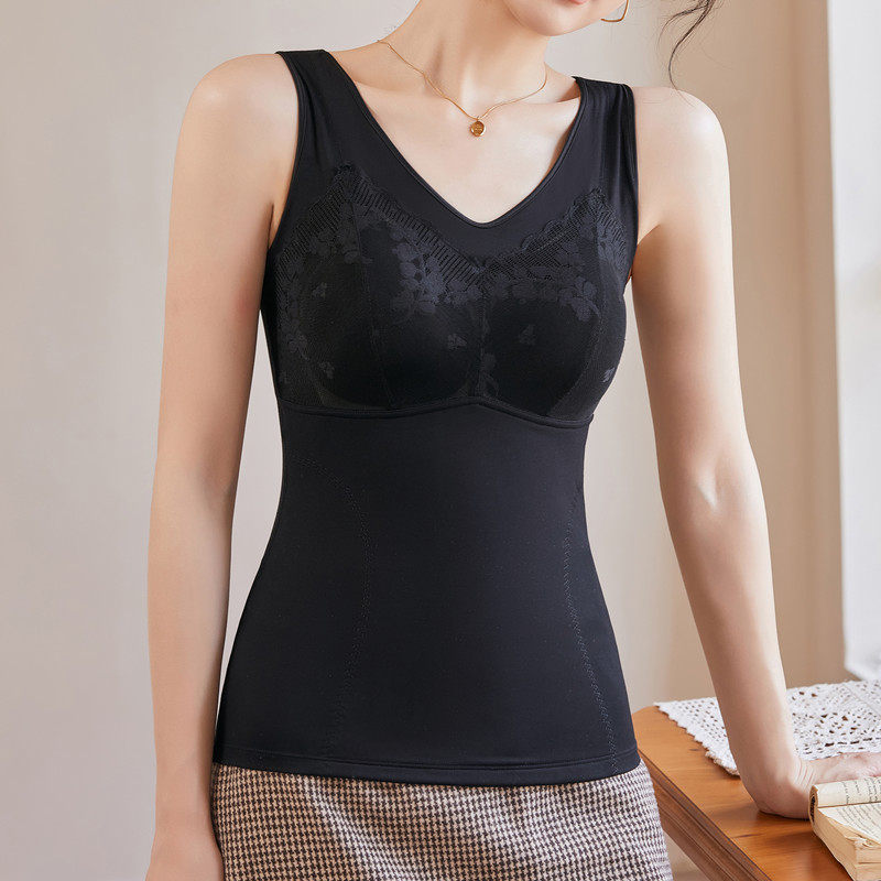 艾草暖宫保暖背心加绒自发热带胸垫一体内衣女士秋冬防寒打底上衣,女士内衣/男士内衣/家居服,保暖背心,淘宝优惠券,粉丝福利购,淘宝优惠卷