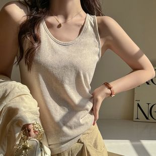 大碼 內(nèi)搭遮肉外穿百搭棉質(zhì)上衣 新款 寬松慵懶風(fēng)小吊帶背心女春夏季