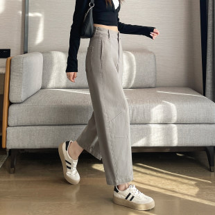 显瘦弯刀萝卜老爹裤 哈伦牛仔裤 宽松直筒裤 2026新款 子 女高腰春秋季