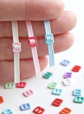3mm内径迷你彩色皮带日字扣BJD小布玩具公仔娃衣服饰配件6个装