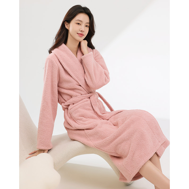 【超柔软】长款睡袍秋冬季加厚珊瑚绒浴袍长袍法兰绒家居服睡衣女