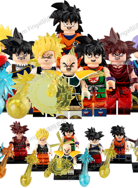 WM6184七龙珠超级赛亚人悟空克林孙悟饭雅木茶拼装积木人仔玩具