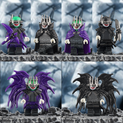 超级英雄DC狂笑蝙蝠侠小丑蝙蝠侠拼装积木人仔玩具DY106-111