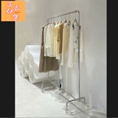 店带轮子货架 挂衣架女装 服装 店展示架陈列架不锈钢中岛落地式