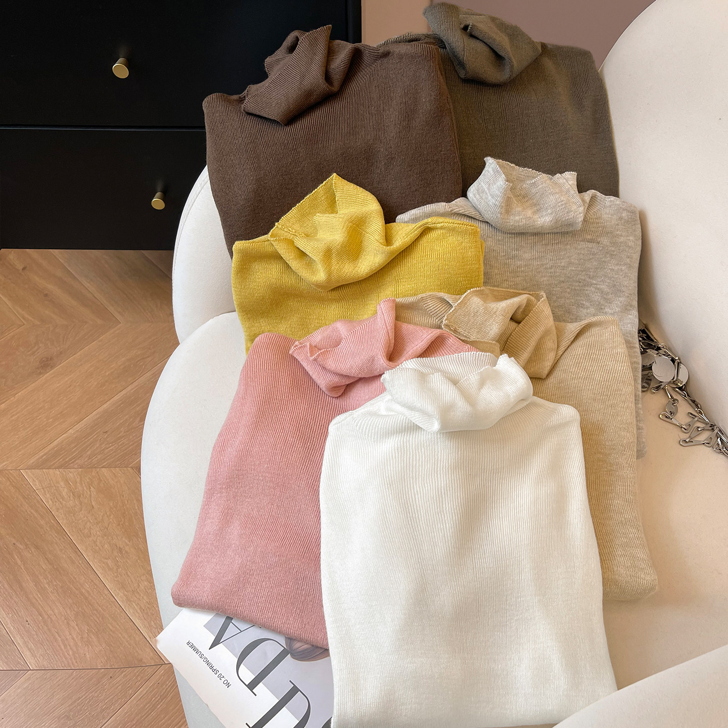 小C家 高领针织打底衫女2025新款轻奢高级感秋冬内搭修身显瘦上衣,女装/女士精品,毛针织衫,淘宝优惠券,粉丝福利购,淘宝优惠卷