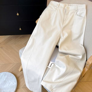 小C家 休闲裤女2026新款春季宽松天丝阔腿裤九分裤舒适松弛感裤子