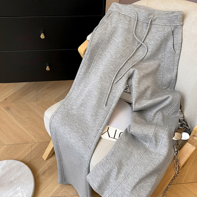 高腰休闲长裤2026新款微喇卫裤女