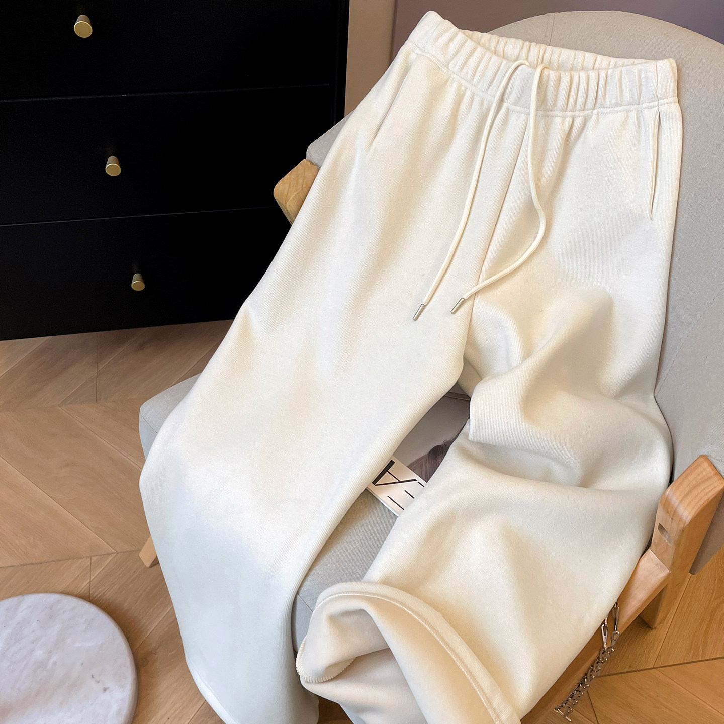 小C家 加绒直筒裤女2026新款秋冬休闲宽松糯米裤垂坠感软糯阔腿裤,女装/女士精品,休闲裤,淘宝优惠券,粉丝福利购,淘宝优惠卷