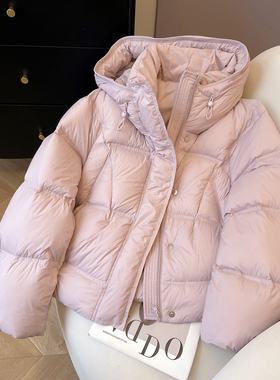 小C家 云朵泡芙连帽龟背羽绒服女款冬季2025新款90白鸭绒保暖外套