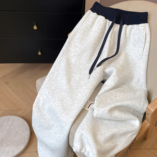 小C家 运动休闲卫裤女2026新款春季宽松阔腿裤垂感慵懒松弛感裤子