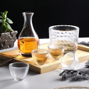 日式清酒壶酒具果酒杯梅子酒白酒杯玻璃小杯子少女酒杯日料冰酒器