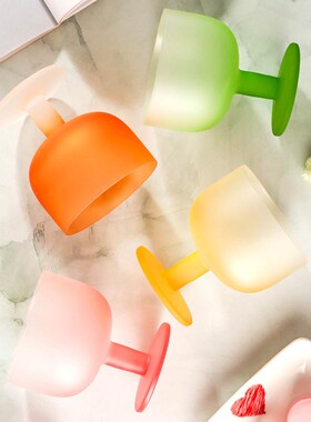 中古矮脚杯鸡尾酒杯粉色玻璃杯子饮料杯冰淇淋碗女生果酒甜品杯