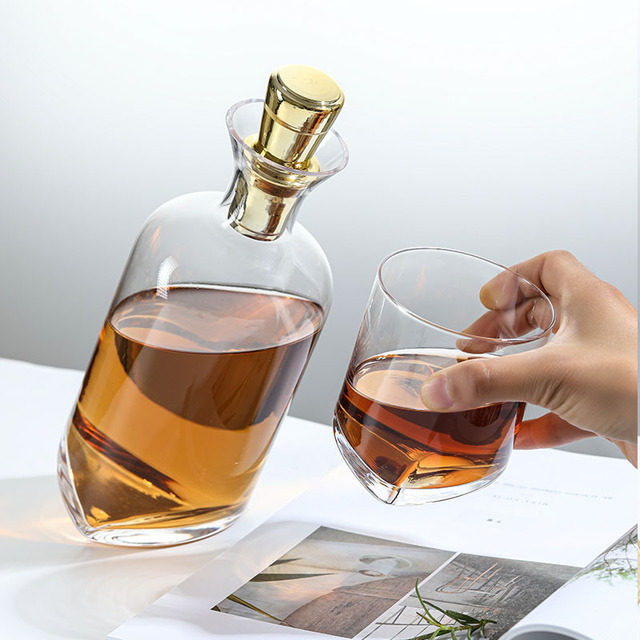 斜立酒具酒柜摆件威士忌杯
