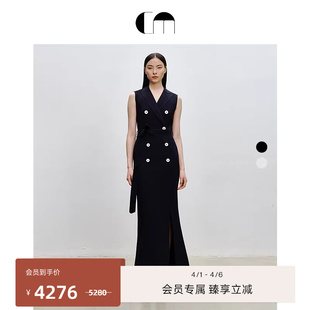 MOI吕燕设计师春夏经典 COMME 李艾同款 连衣裙 包臀长款 无袖 修身