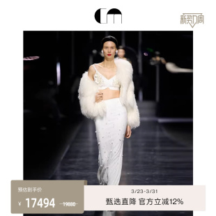 MOI吕燕设计师早春女装 COMME 年会羊毛皮草短外套 李艾同款