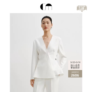 V领醋酸西装 COMME 通勤收腰修身 时尚 MOI吕燕设计师早春女装