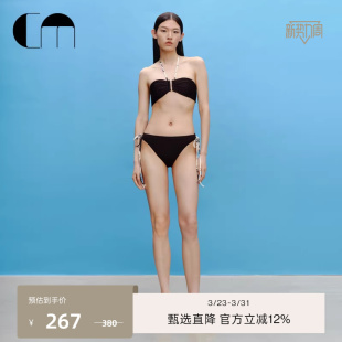 泳衣泳裤 MOI吕燕设计师早春新女黑色短裤 COMME 套装 吕燕同款