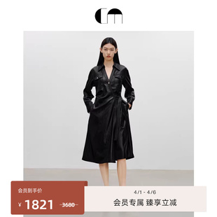 COMME 三醋酸V领连衣裙长裙 MOI吕燕设计师春夏女装